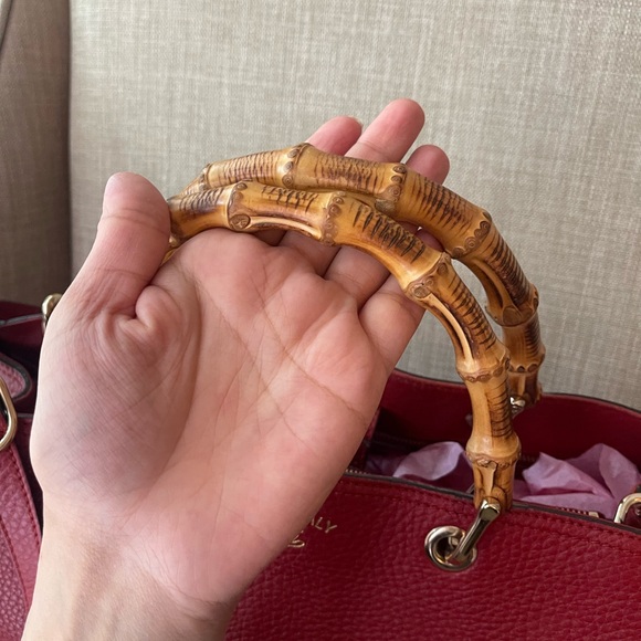 Authentic Gucci Bamboo two way shoulder bag 323660 520981 (F72) - Picture 2 of 16